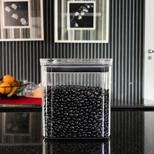 Pote Hermético Organizador Retangular com Trava 1,5L Transparente