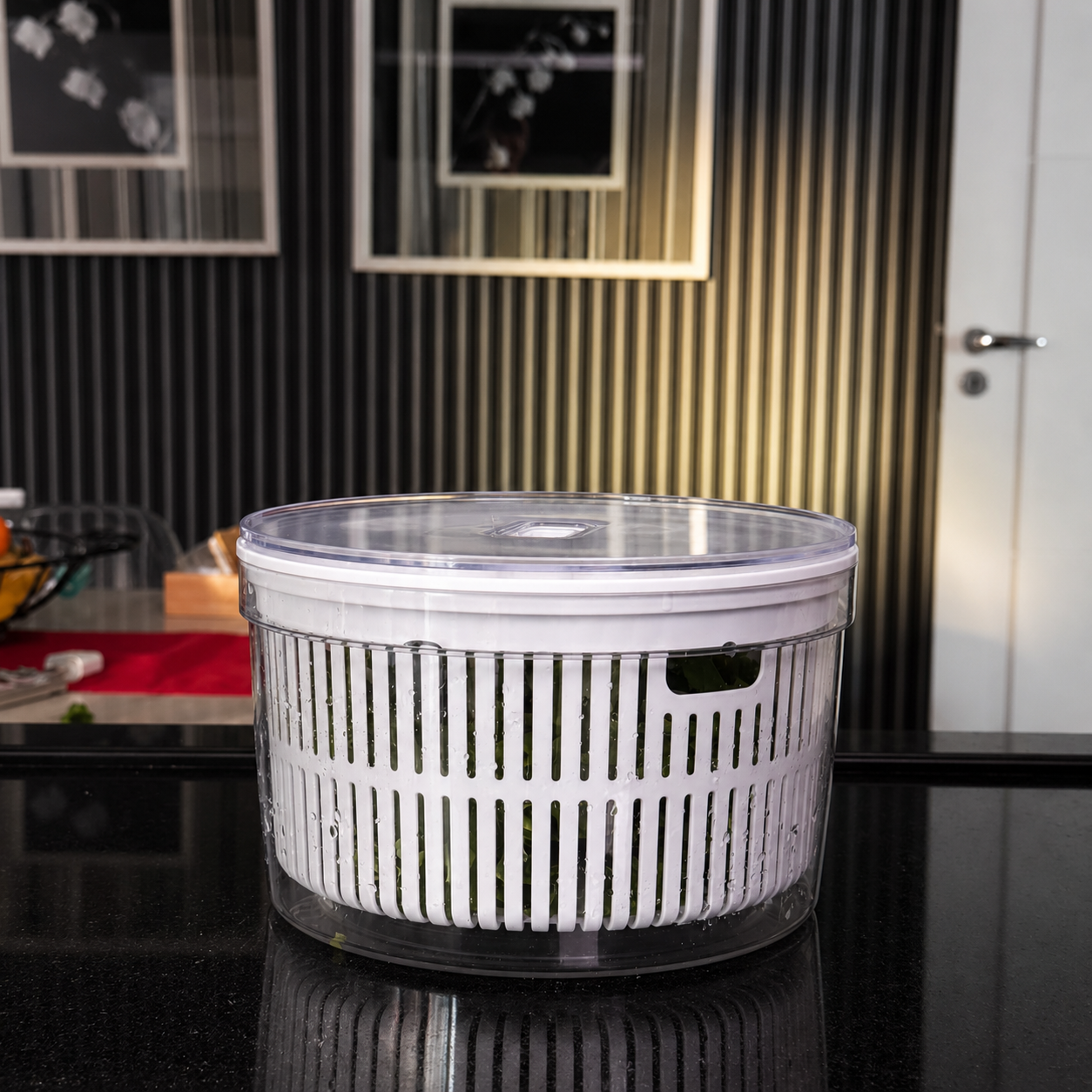Conjunto Secador e Organizador de Folhas 5,5L Transparente