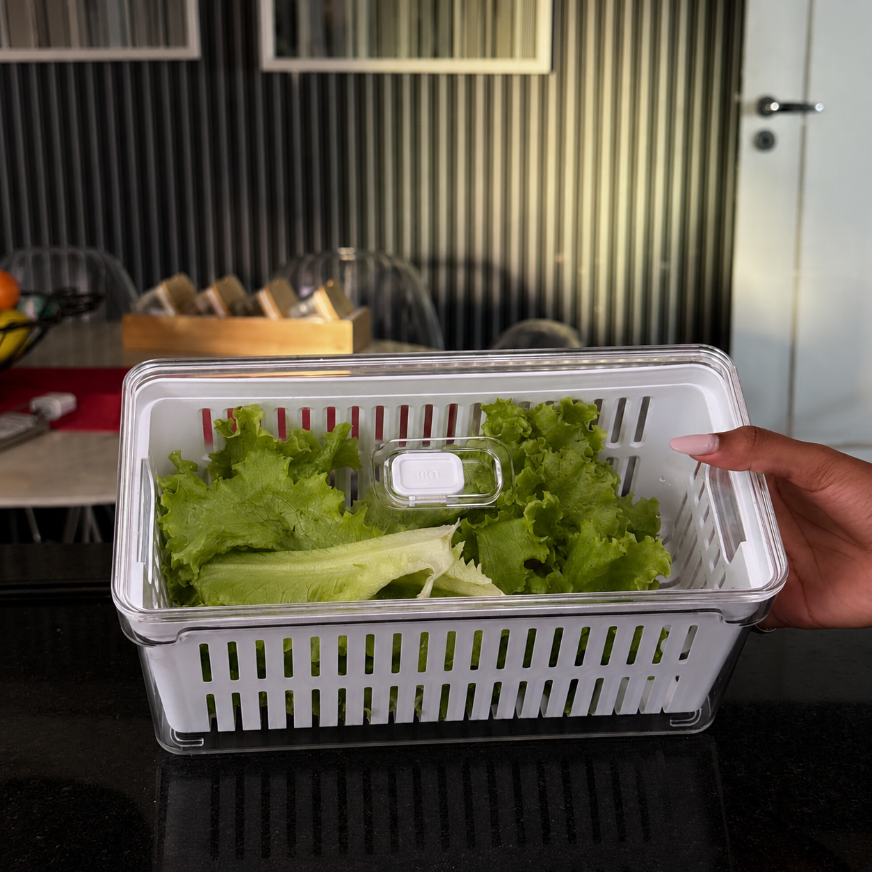 Organizador Clear Fresh Com Cesto 5L Transparente