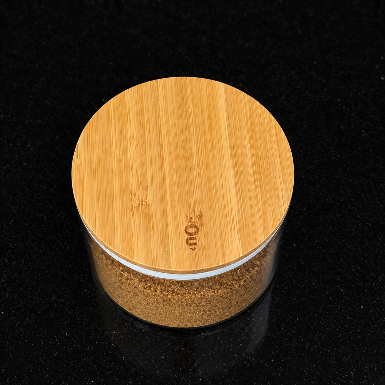 Pote Hermético de Vidro Redondo 450ml com Tampa de Bambu