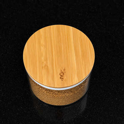 Pote Hermético de Vidro Redondo 450ml com Tampa de Bambu