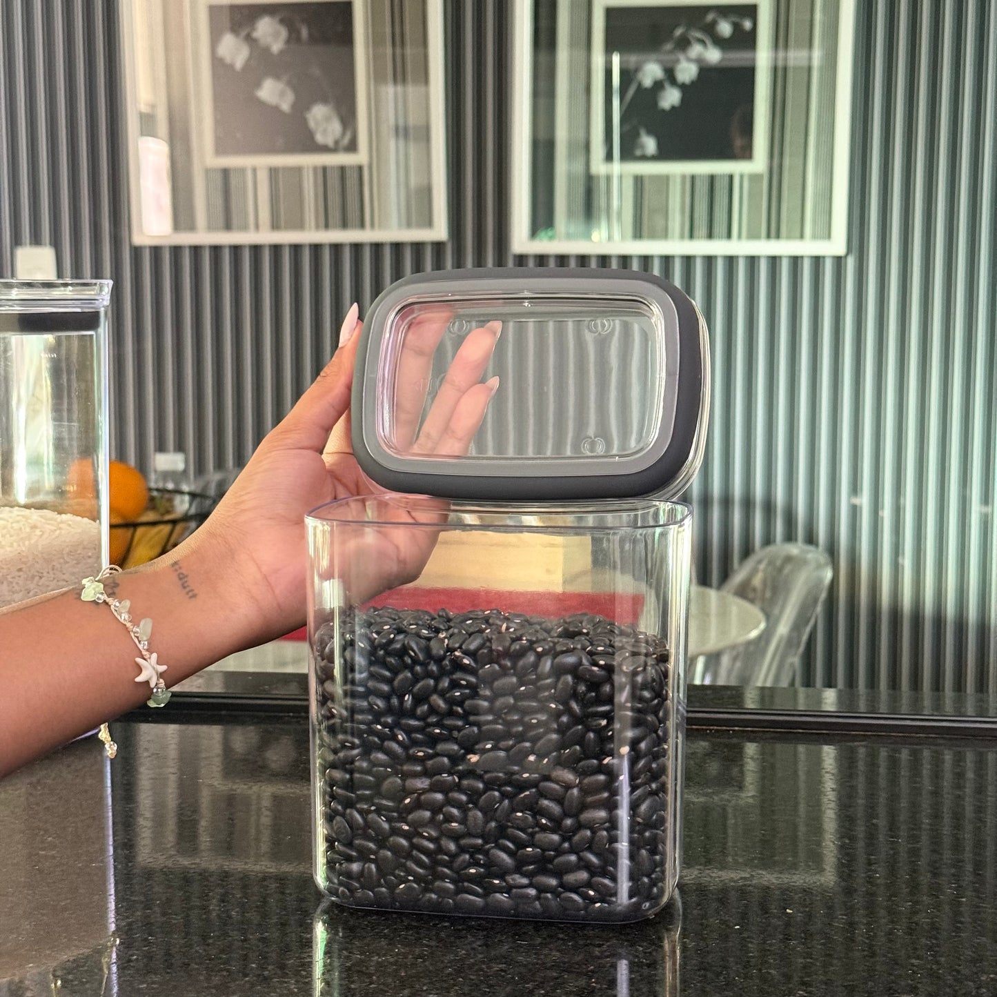 Organizador Hermético Retangular 650ml Transparente